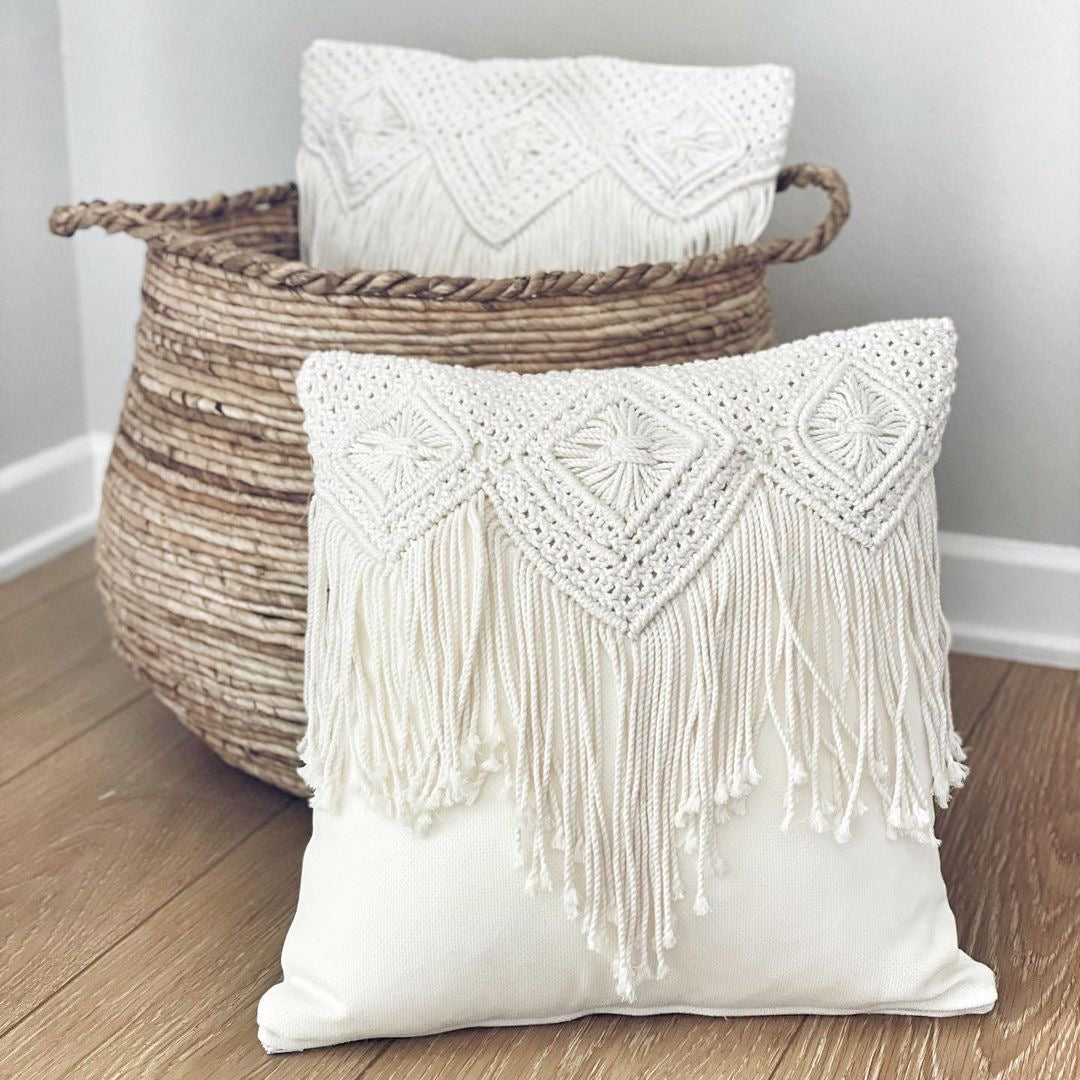 Macrame Throw Pillow - Pattern F