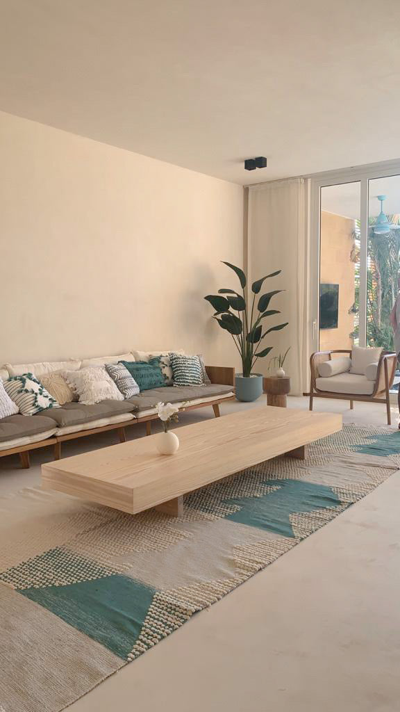 Hacienda Teal Handwoven Rug