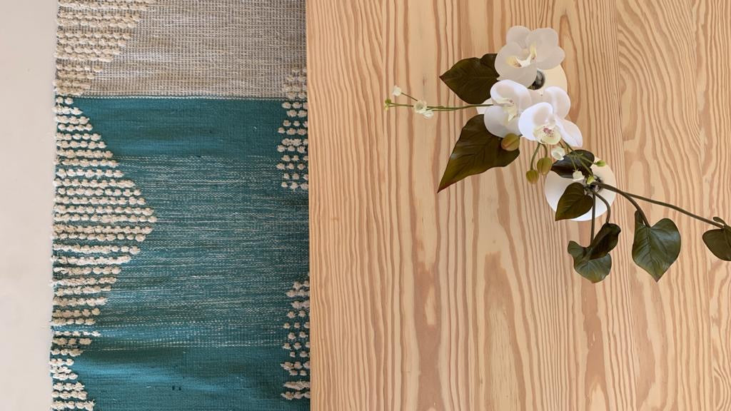 Hacienda Teal Handwoven Rug