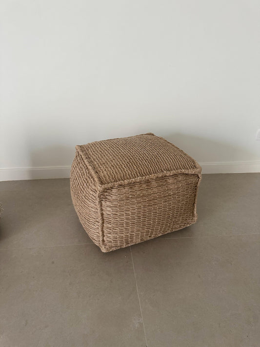 Novato Jute Squared Pouf
