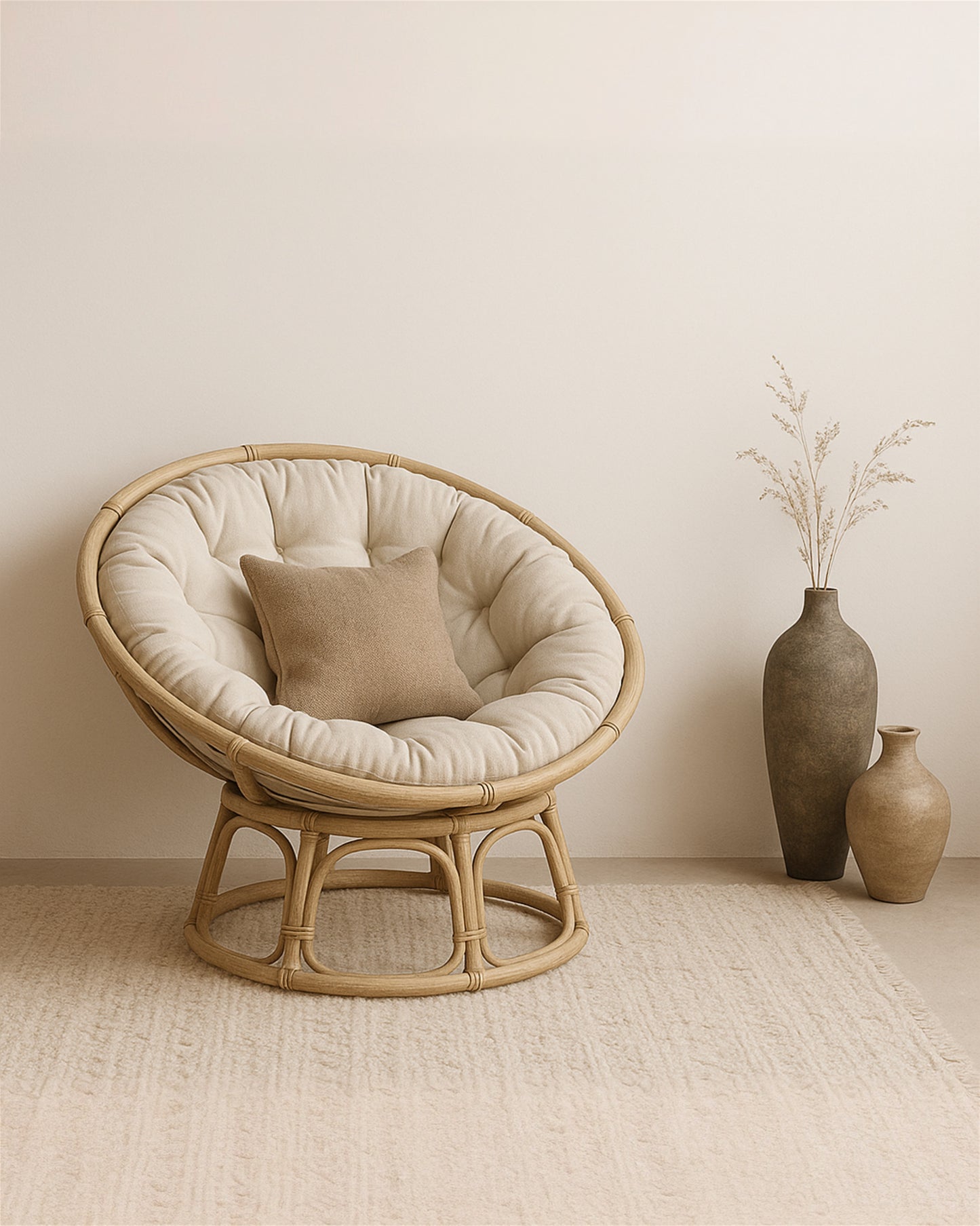 Papasan Chair With Fitted Cushion
