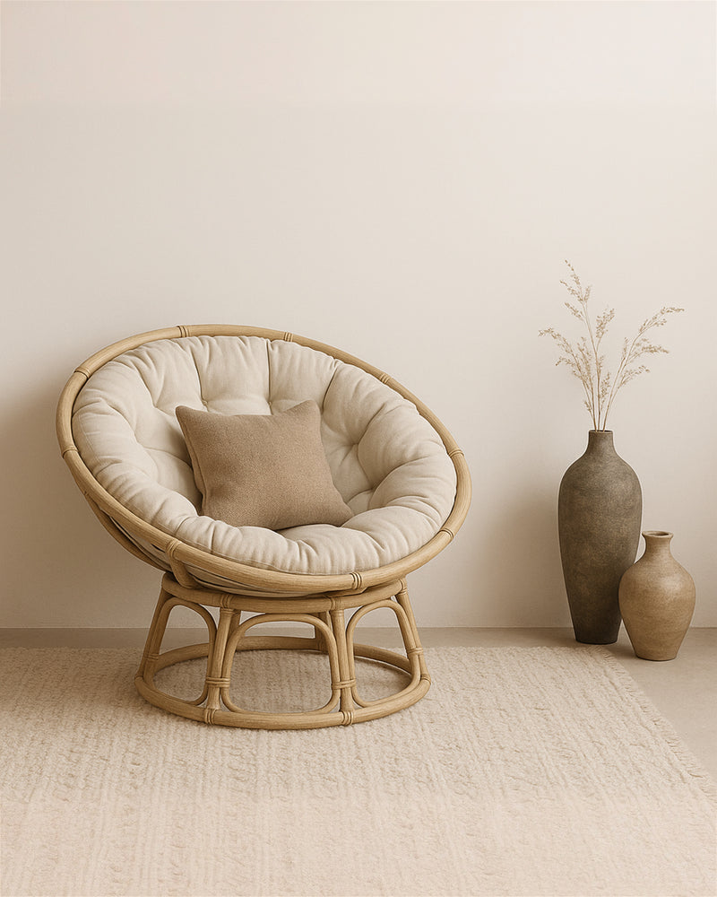 Papasan Chair With Fitted Cushion