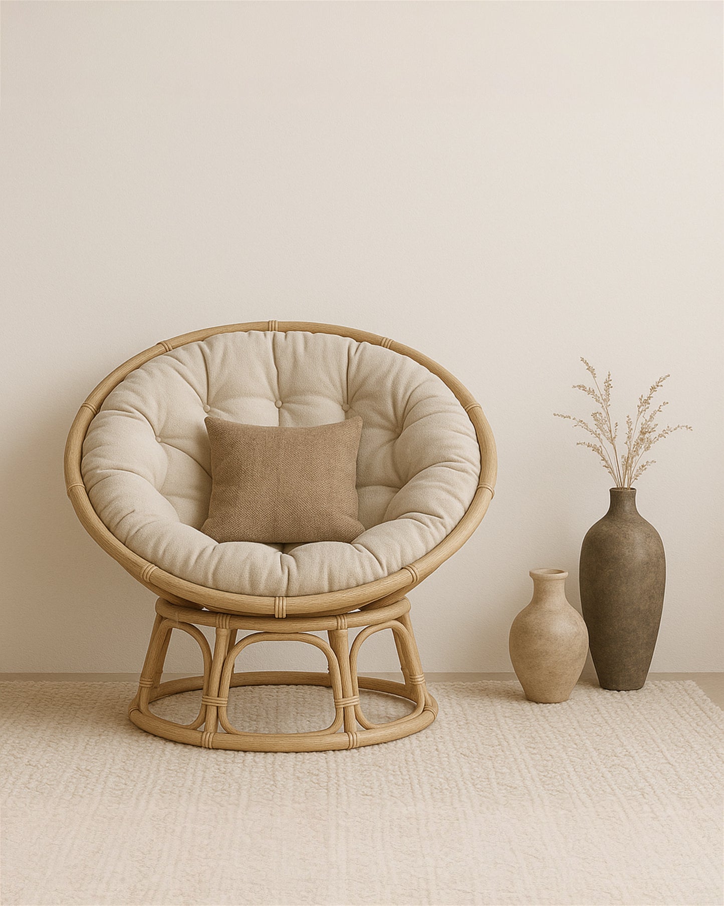 Papasan Chair With Fitted Cushion