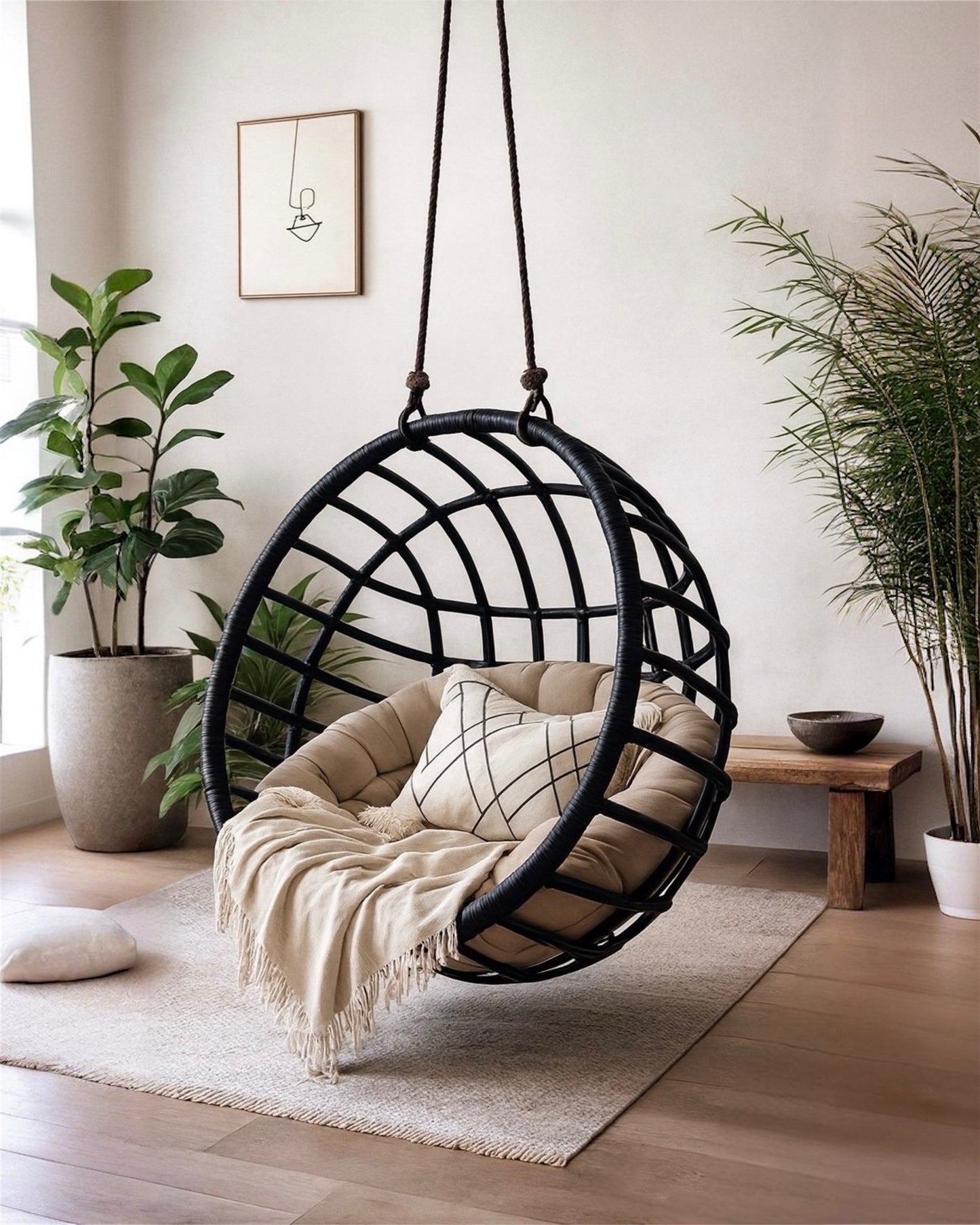 Serena Hanging Nest Ball With Fitted Cushion