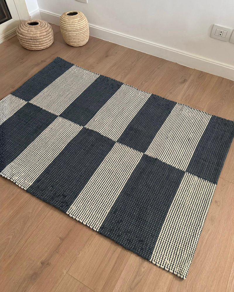 Nomad Kilim Rug (Navy Blue)