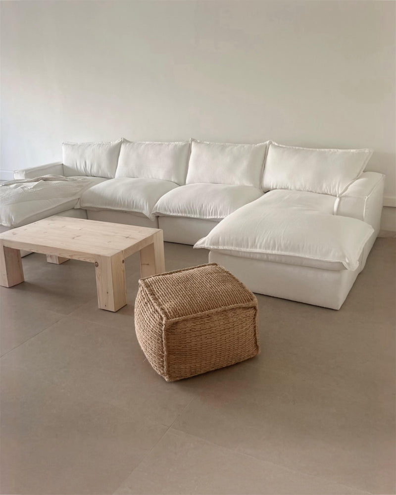 Novato Jute Squared Pouf