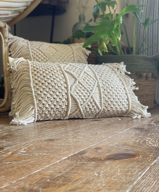 Macrame Throw Pillow - Pattern C