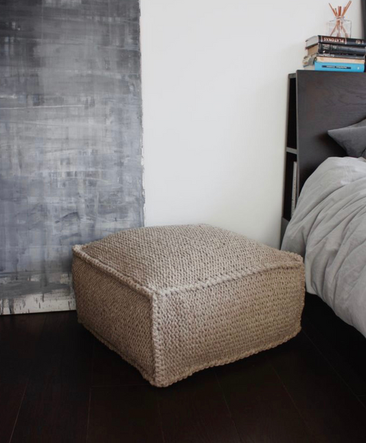 Novato Jute Squared Pouf