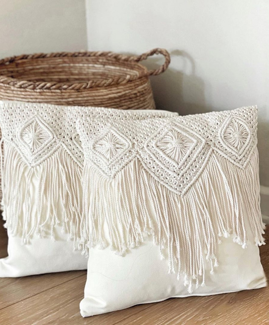 Macrame Throw Pillow  - Pattern F