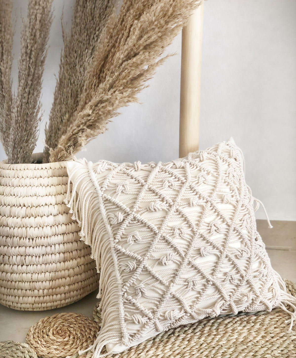 Macrame Throw Pillow  - Pattern E