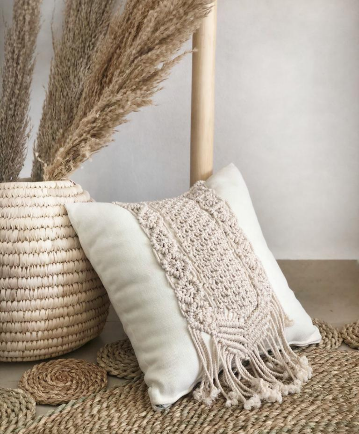 Macrame Throw Pillow - Pattern D