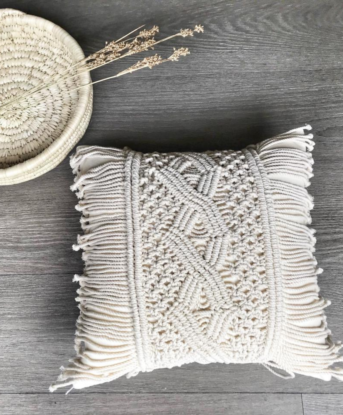 Macrame Throw Pillow - Pattern A