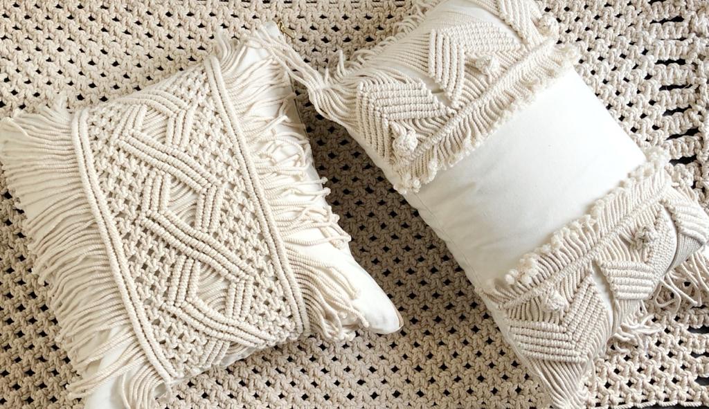 Macrame Throw Pillow - Pattern A