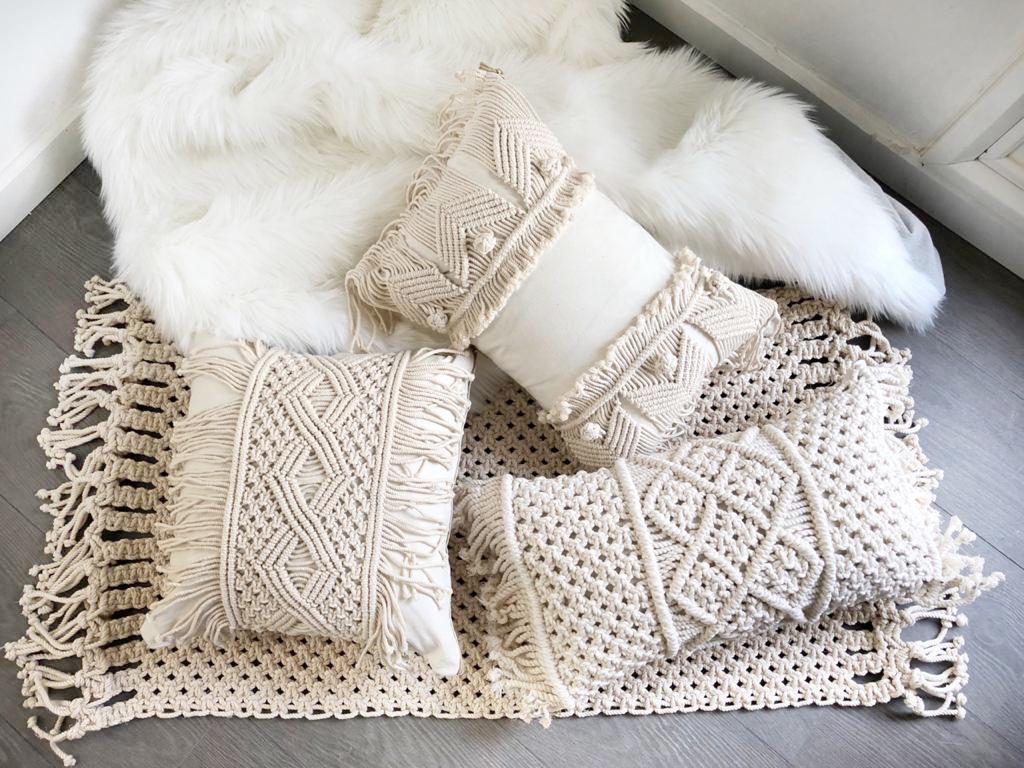 Macrame Throw Pillow - Pattern B